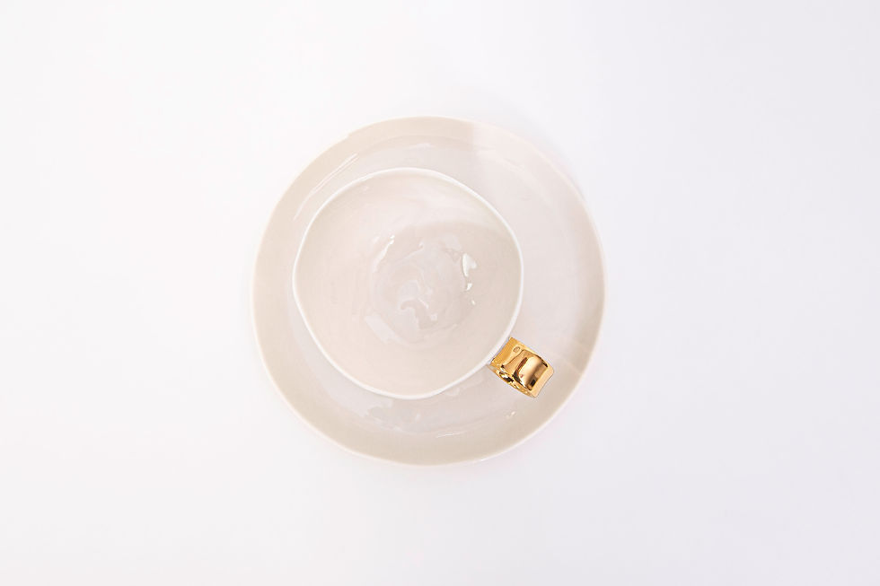 Thumbnail: Śnieżka - porcelain cup 200 ml with saucer