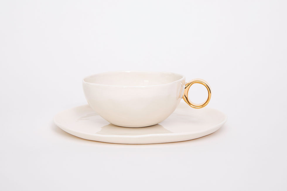Thumbnail: Śnieżka - porcelain cup 200 ml with saucer