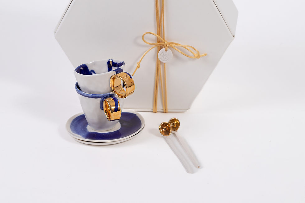 Miniatura: Galaktyka - porcelanowe espresso  z talerzykiem