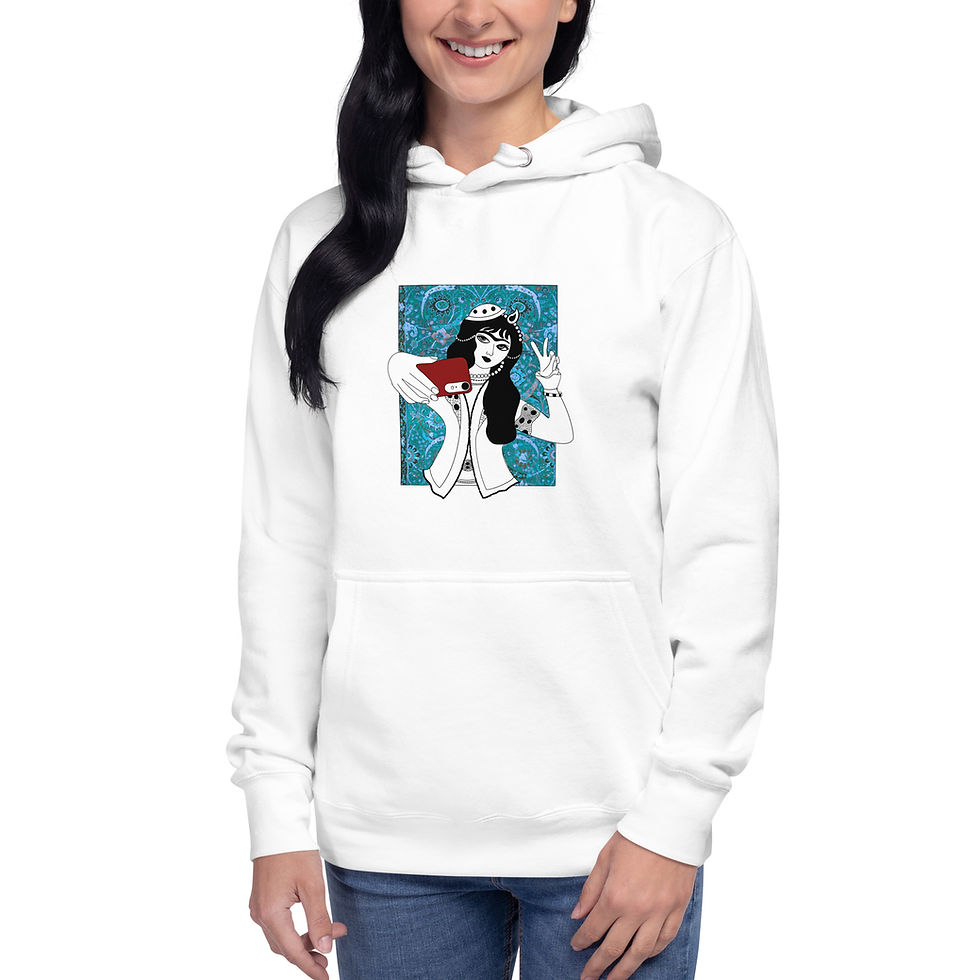 Thumbnail: Selfi-Qajar-Girl-blue Hoodie