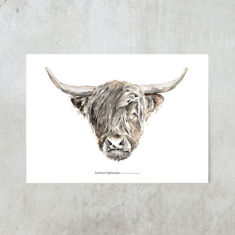 Scottish Highlander schotse hooglander art print je artprintje poster wanddecoratie wall d