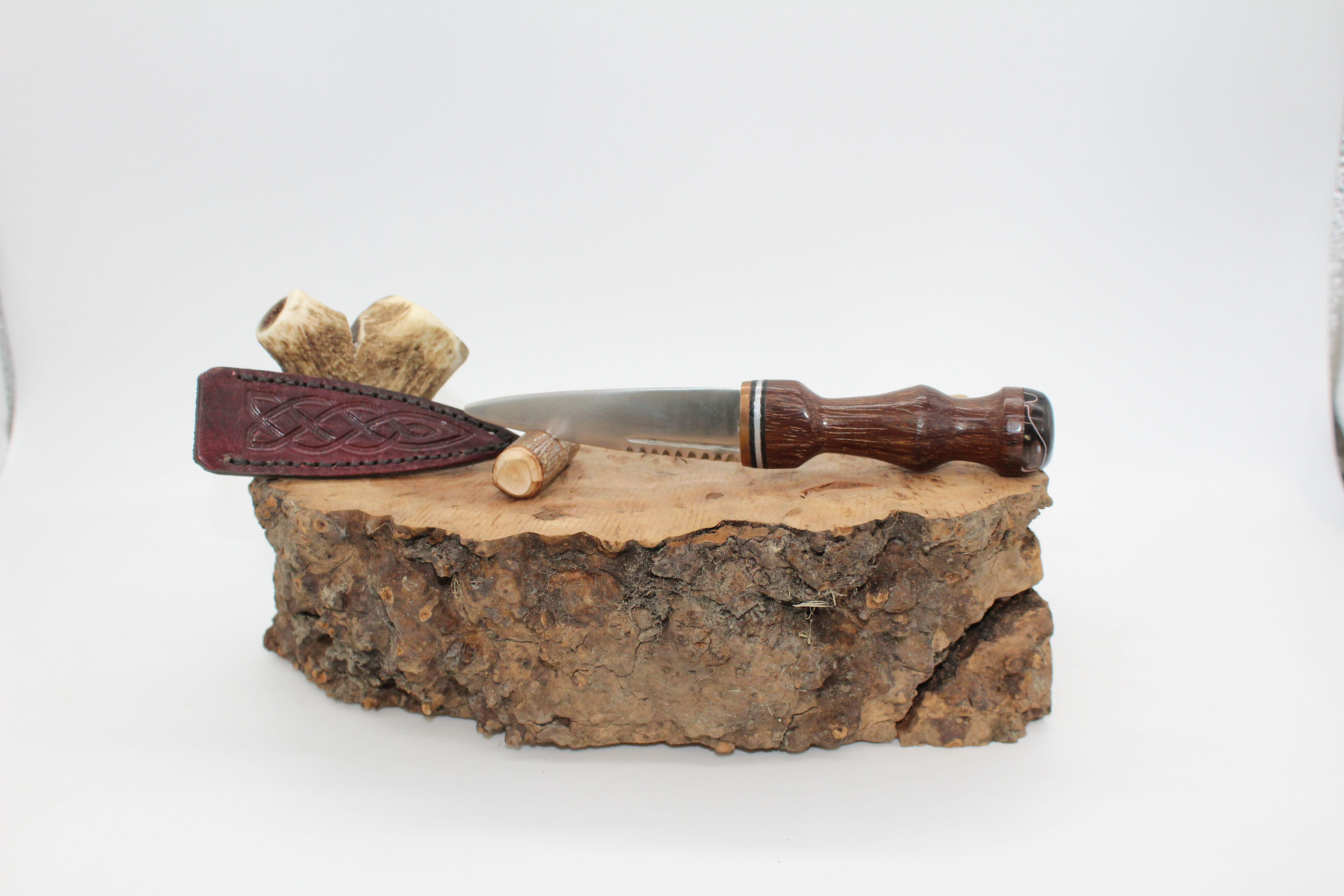 Rustic Turned Reclaimed Mahogany Sgian Dubh