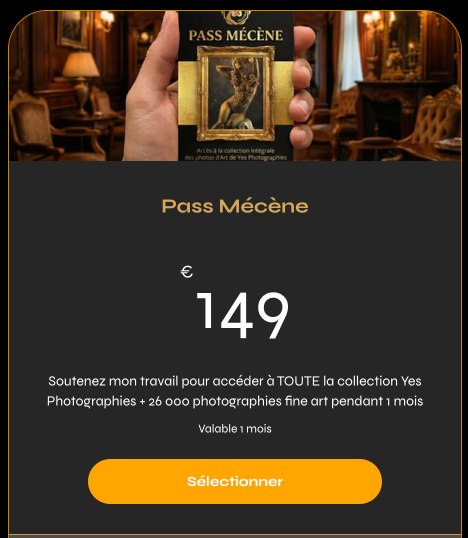Le pass mécène de Yes Photographies