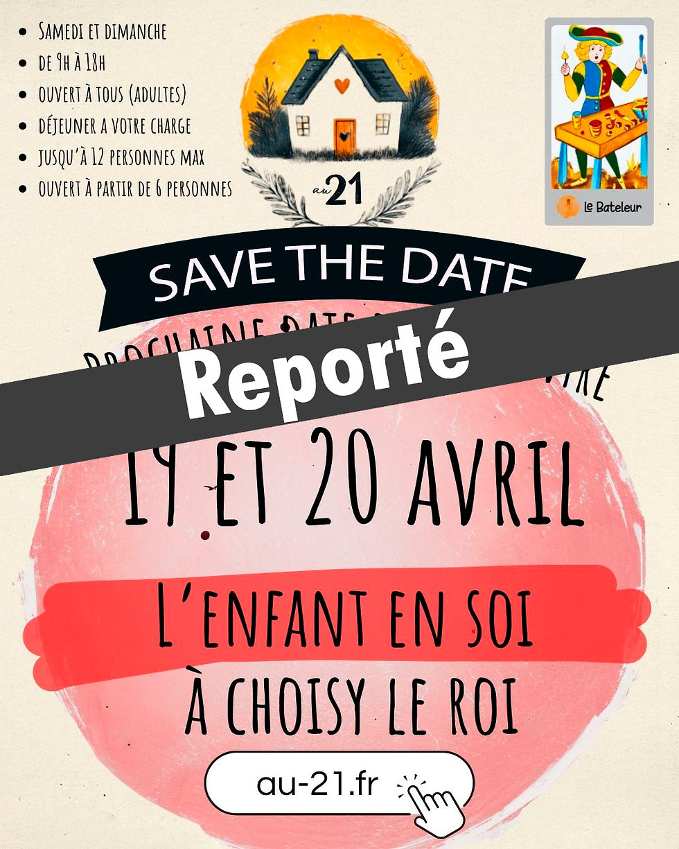 Save the date 19 et 20 Avril  : L'Enfant en soi 