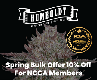 an upclose image of a purple cannabis cola from Humboldt Seed Co promoting 10% for bulk sales