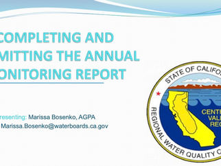 Completing and Submitting the Annual Water Board Monitoring Report