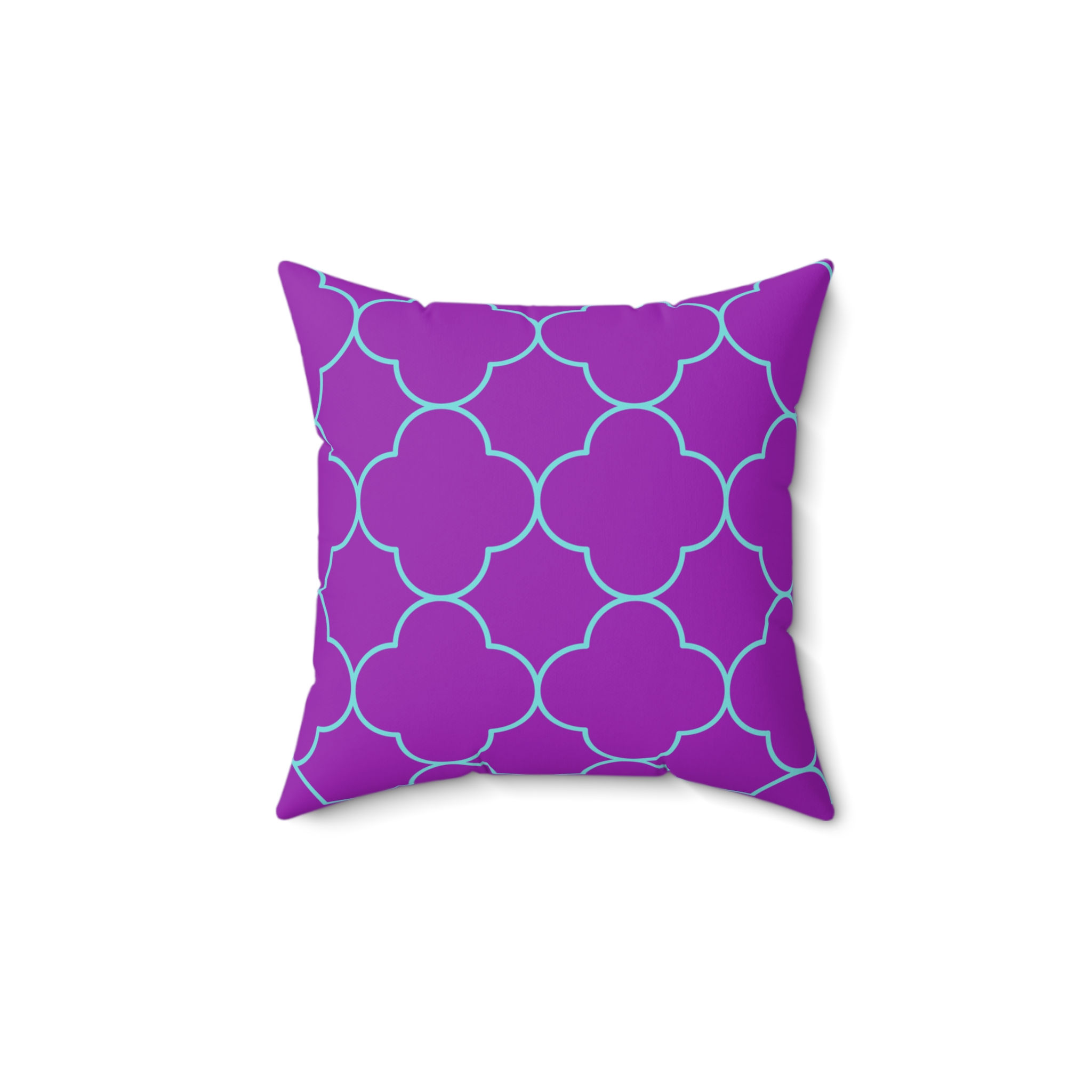 Modern Geometric Purple Pillow - Stylish Home Decor Purple & Sky