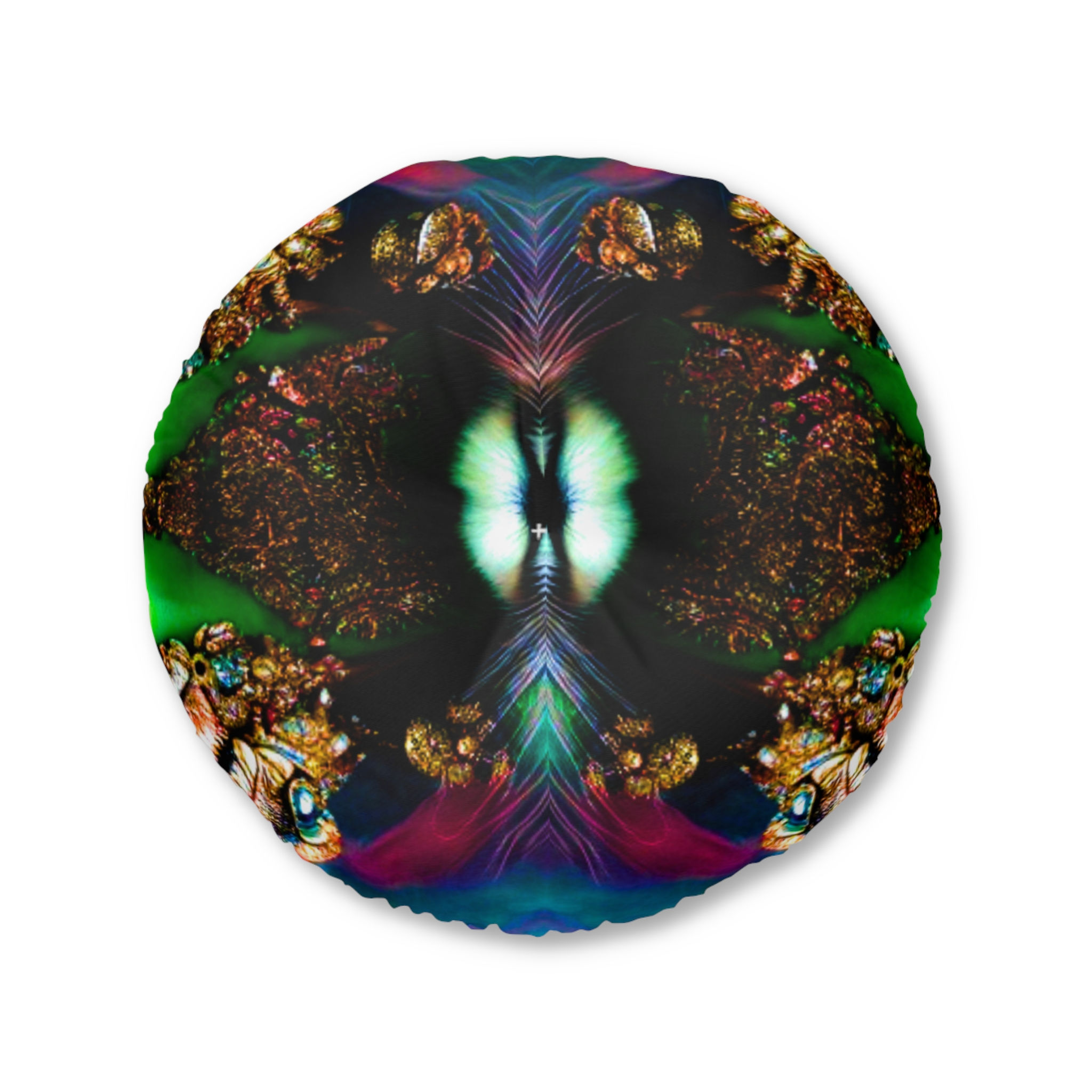 Bohemian Round Tufted Floor Pillow - Vibrant Artwork for Cozy Spaces