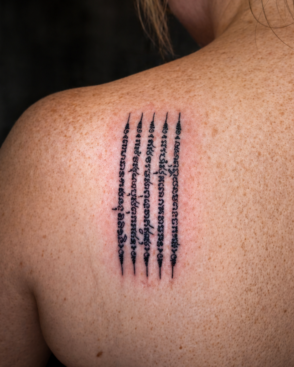 Thai Sak Yant tattoo by Tattoo Mood Studio Pattaya in Pattaya Thailand