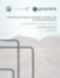 Cover of the report on "Neighborhood Impacts of Health, Housing, and Environmental Burdens" in Albuquerque-Bernalillo County, New Mexico. Prepared for the City of Albuquerque by Greenlink Analytics, August 2023. The cover features the Greenlink and Hummingbird logos over a faint photograph of mountains and large, abstract curved lines, suggesting research on environment and equity in the New Mexico landscape.