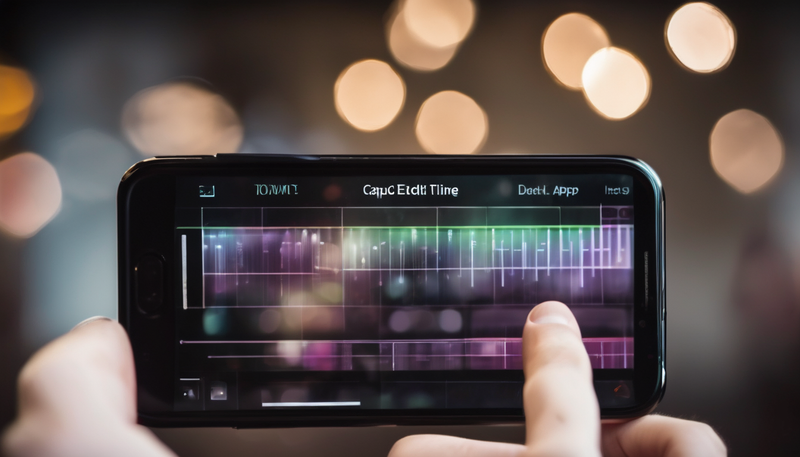  יד מחזיקה טלפון נייד עם CapCut Edit Time על המסך, אפליקציה