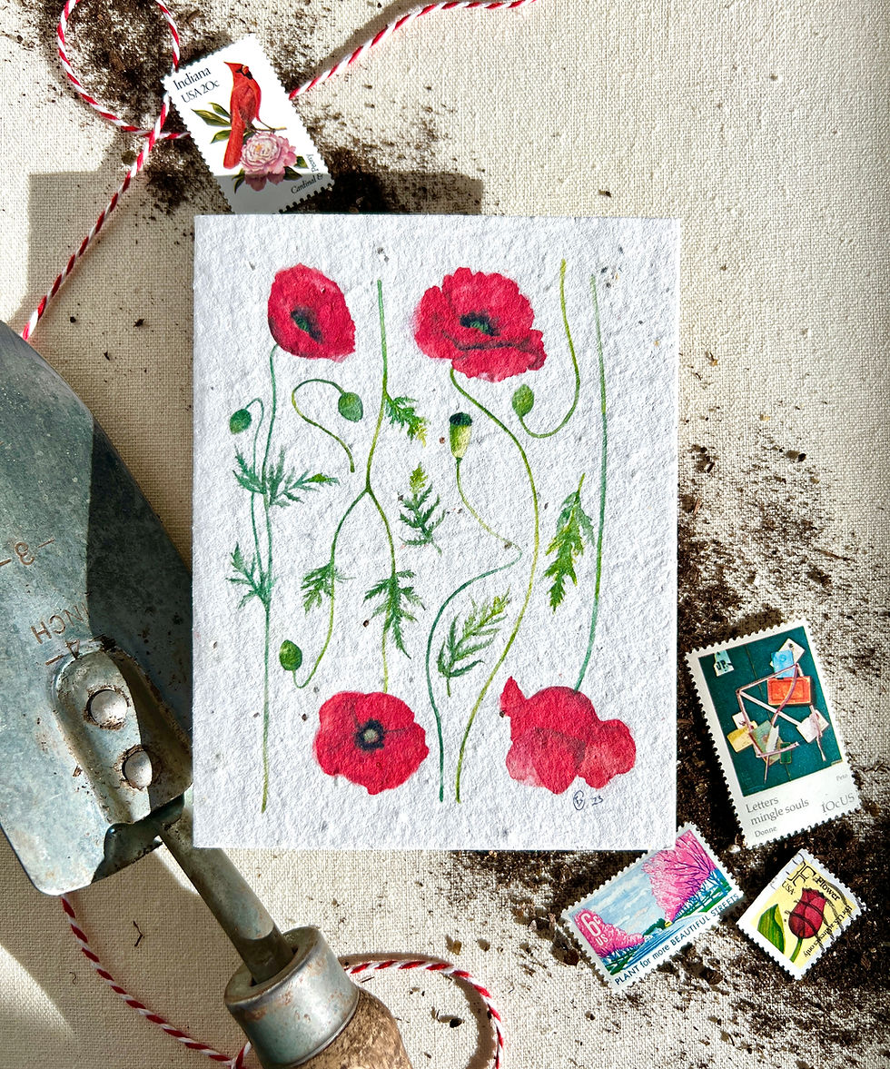 Thumbnail: Poppy Fields Garden Wildflower Plantable Seed Card