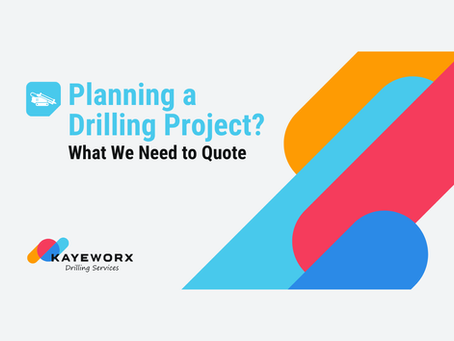Kayeworx Drilling blog banner for directional drilling quote planning and project information requirements.
