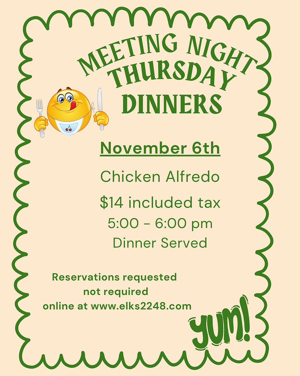 Thursday Night Dinner - November 6th
