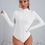 Thumbnail: Solid High Neck Pointelle Knit Bodysuit