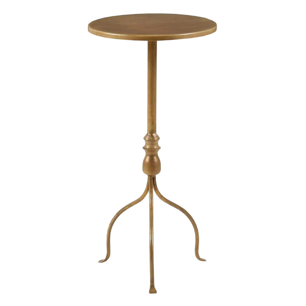 Gold Thin Pedestal Side Tables