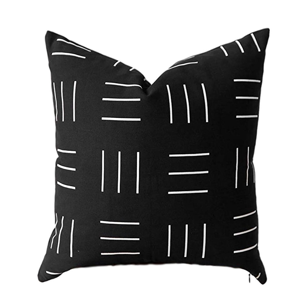 Black Strip Mudcloth Pillows