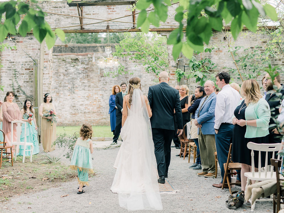 New Orleans Vintage Wedding with Starling and Sage, Uncommon Camellia, and Lovegood Wedding & Event Rentals at the Arts Estuary