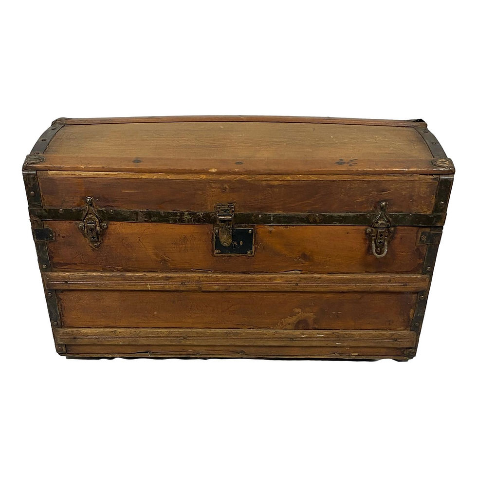 Wooden Camel Back Trunk