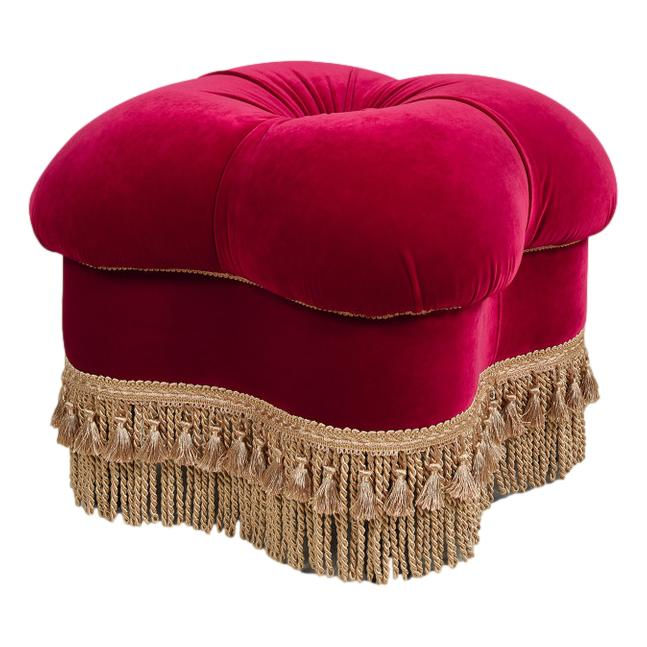 Red Tassel Ottomans