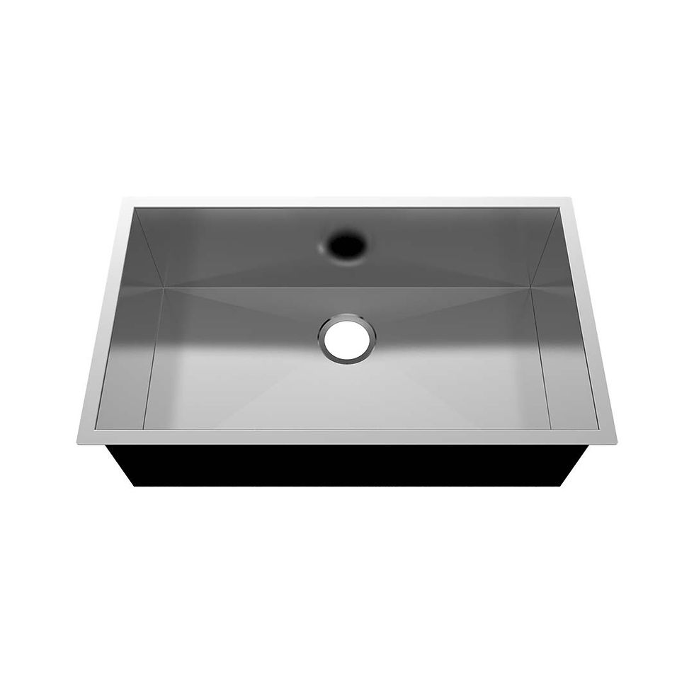 PROHS Large Single Bowl Handmade Stainless Steel Undermount Kitchen Sink