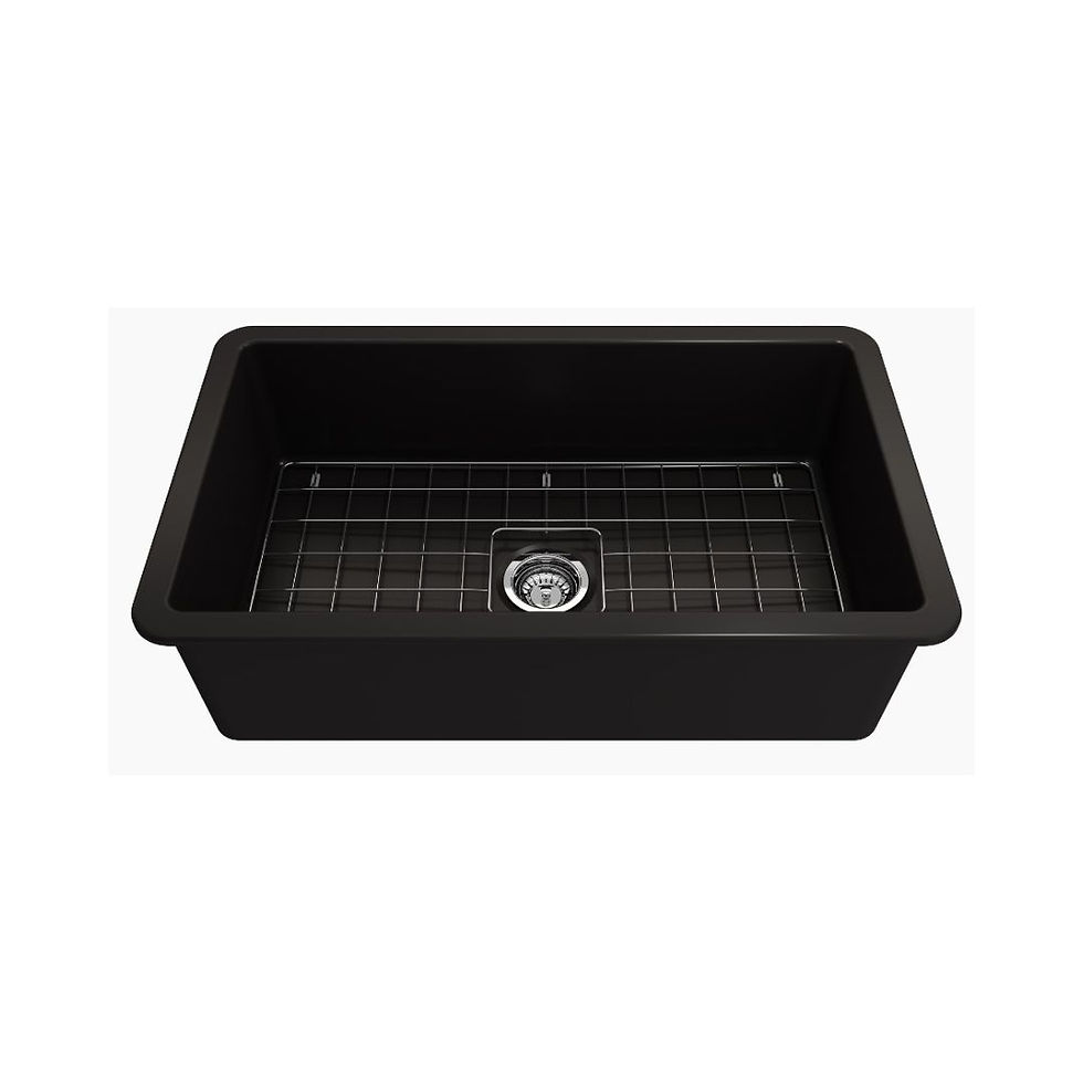 BOCCHI Sotto Fireclay Single Bowl Sink - Matte Black
