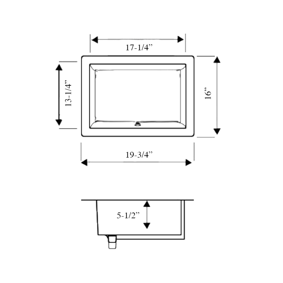 Thumbnail: PROHS Rectangle Porcelain Undermount Vanity Sink