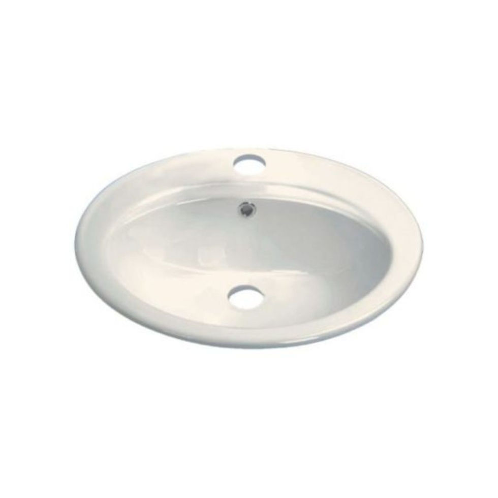Thumbnail: PROHS Oval Drop-In Porcelain Vanity Sink