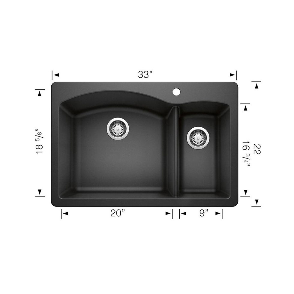 Thumbnail: BLANCO Diamond 80-20 Double Bowl Granite Composite Kitchen Sink