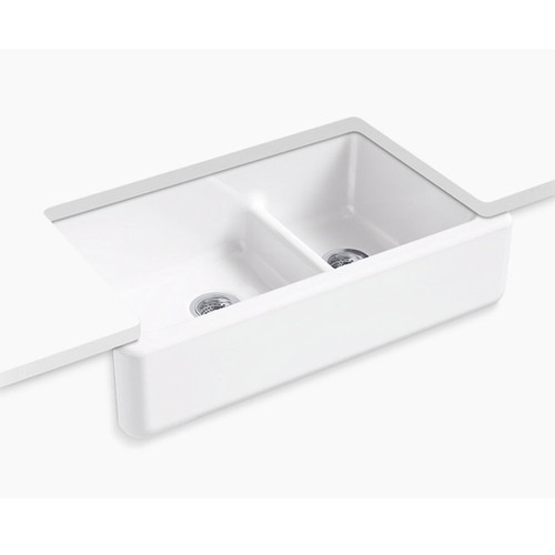 キッチンパート2 KOHLER Whitehaven 60/40 Cast Iron Apron Kitchen Sink | PROHS 2025