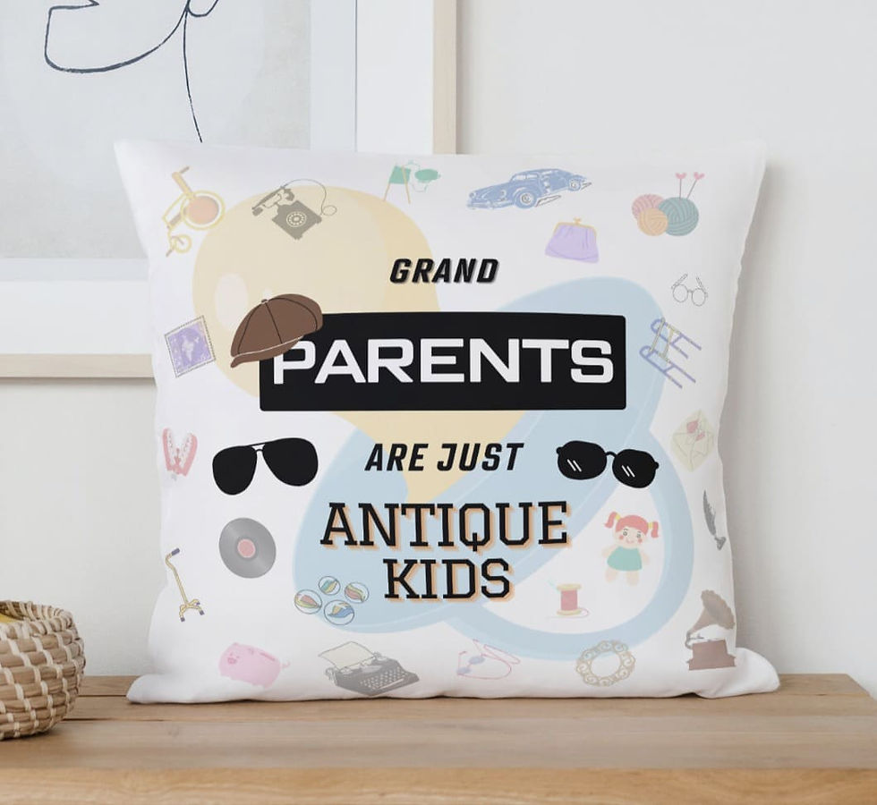 Thumbnail: White Cushion - Grandparents are Antique Kids