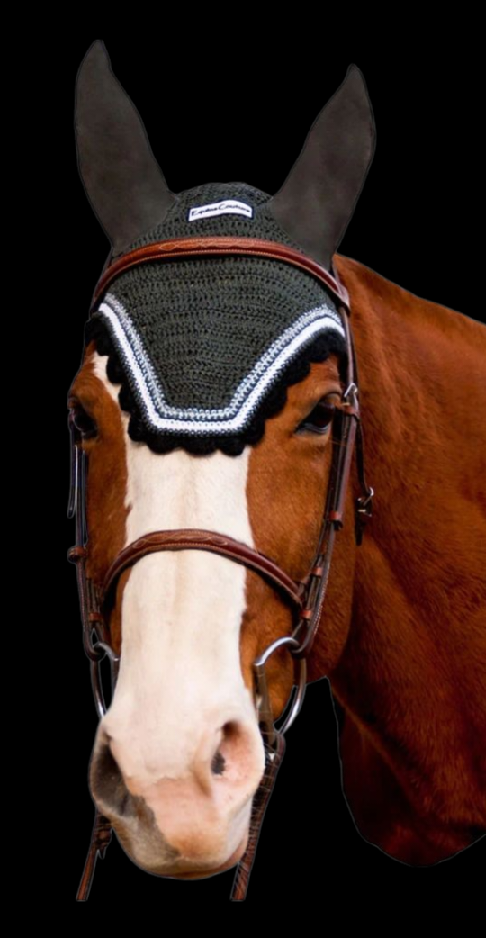 Thumbnail: EQUINE COUTURE Fly Bonnet with Silver (New!)