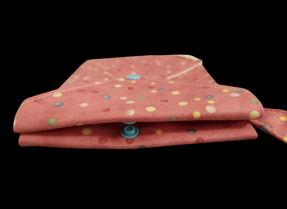 Thumbnail: ARTISAN "CLASSY" CLUTCH, Coral Dots (Day bag, cell phone, keys carrier)
