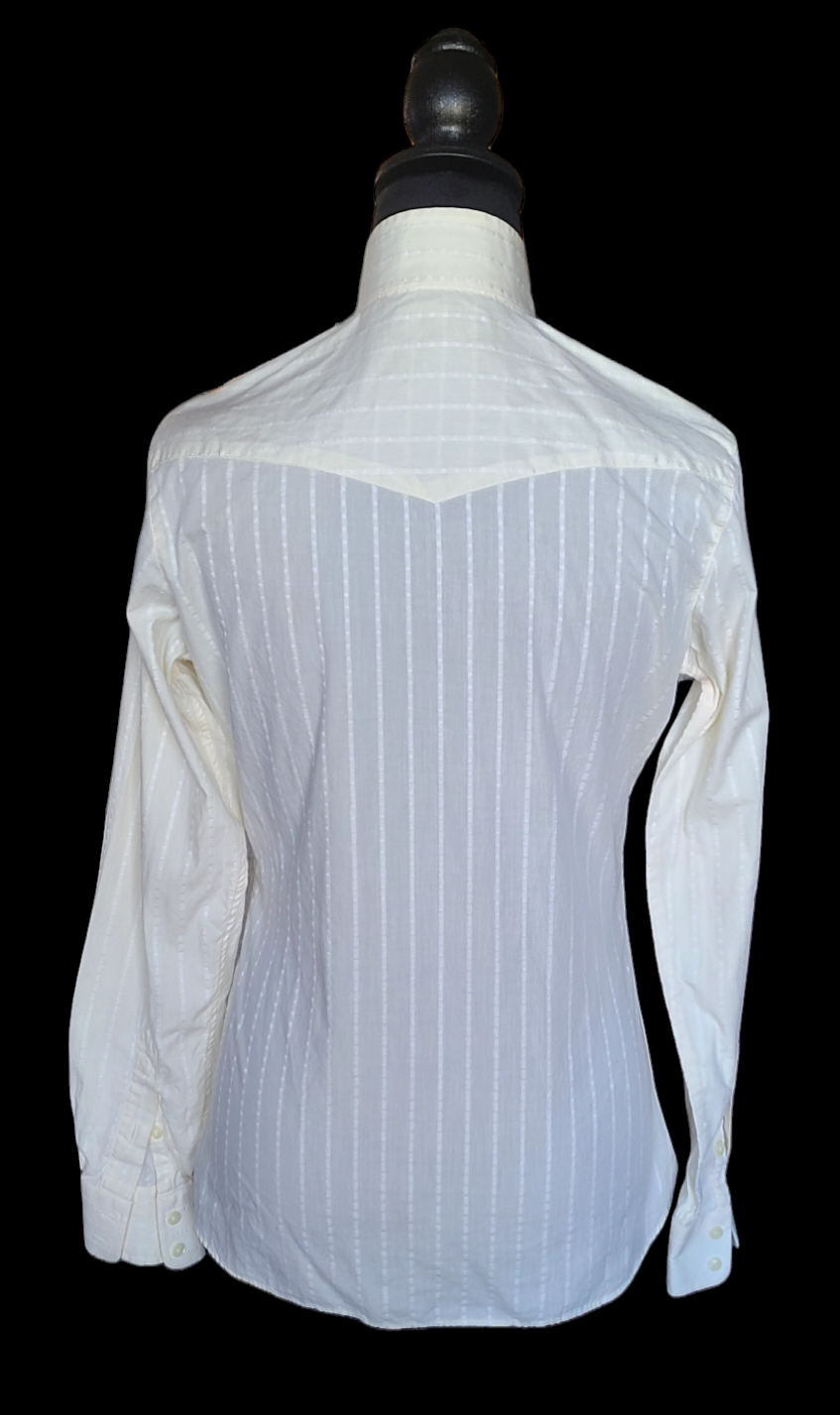 Thumbnail: ESSEX Cotton Light Yellow Stripe Huntshirt, Size 32