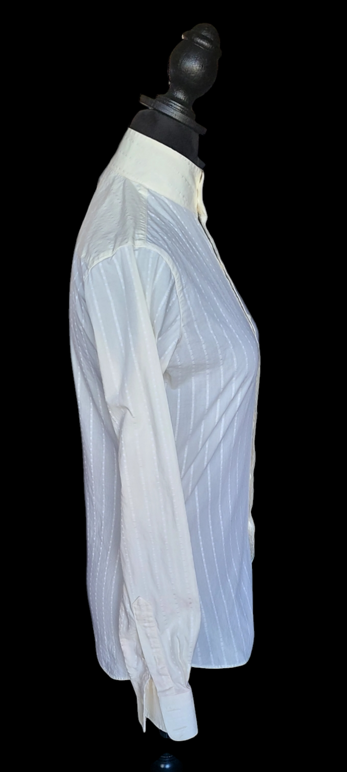 Thumbnail: ESSEX Cotton Light Yellow Stripe Huntshirt, Size 32