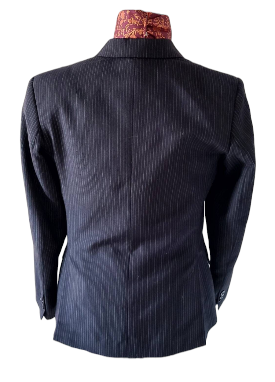 Thumbnail: DEVON AIRE Navy Pinstripe Hunting Jacket, Size 10R womans