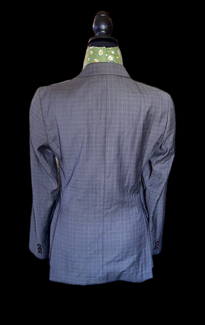 Thumbnail: RJ CLASSICS PLATINUM Grey Windowpane Jacket, Size 4R womans, Worsted Wool 