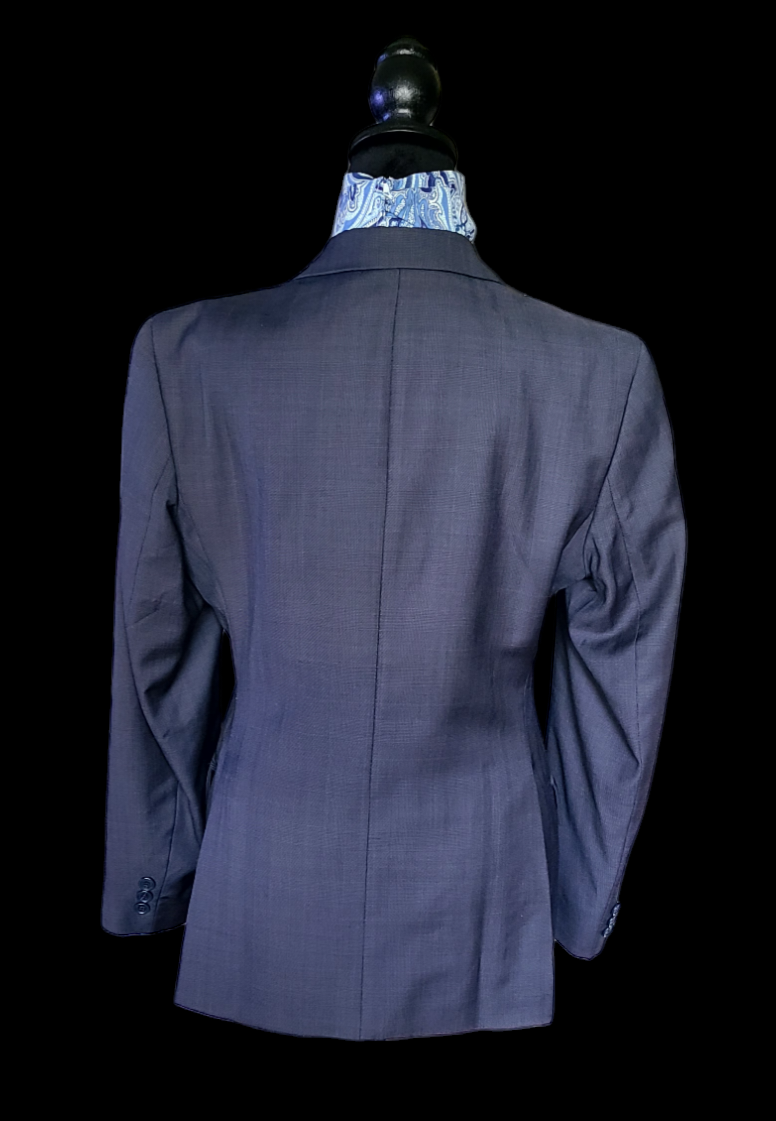 Thumbnail: RJ CLASSICS STERLING Navy Windowpane Plaid Jacket, Size 8R womans
