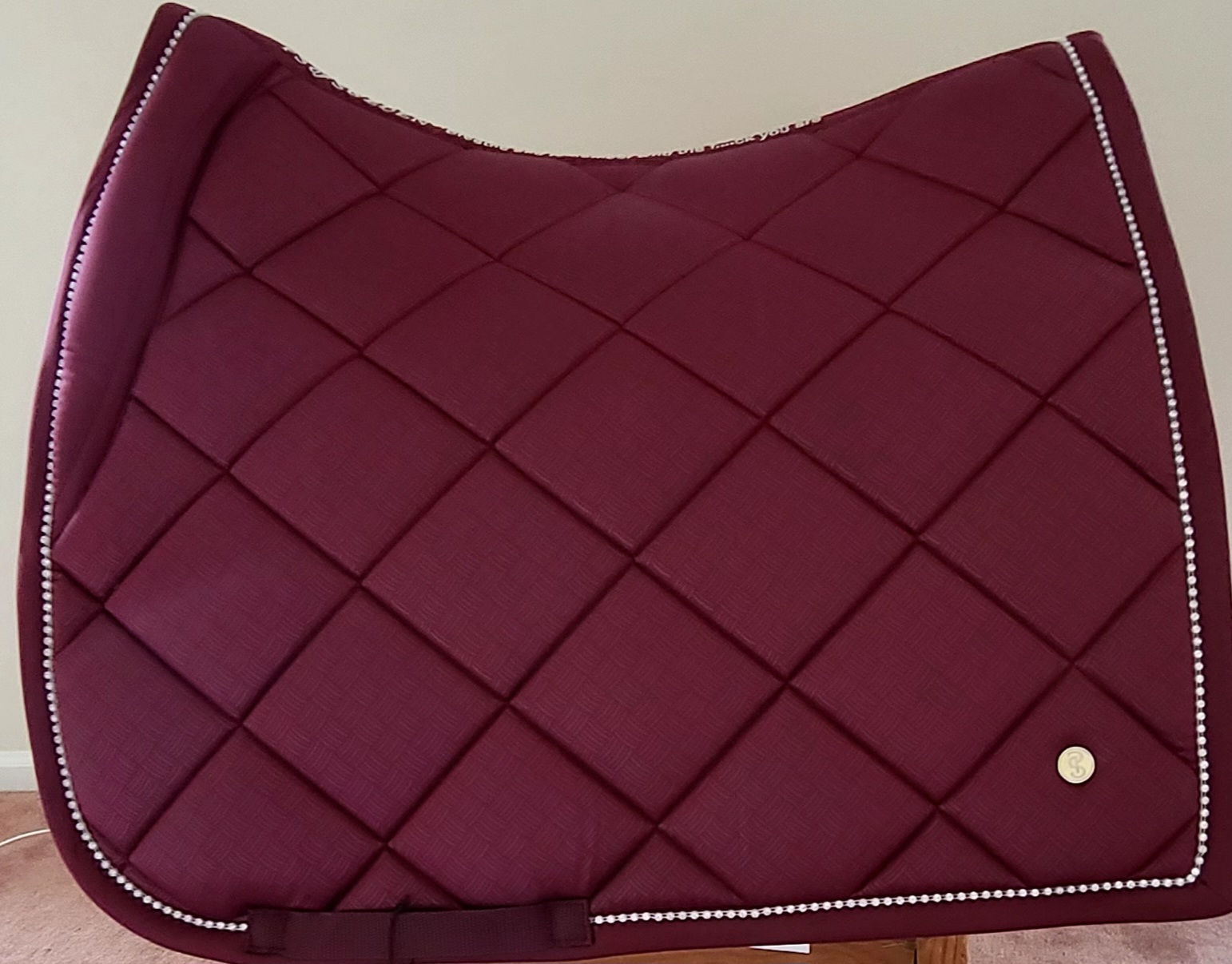 PS of SWEDEN Full Size Plait Print Dressage Saddle Pad, Dark Berry