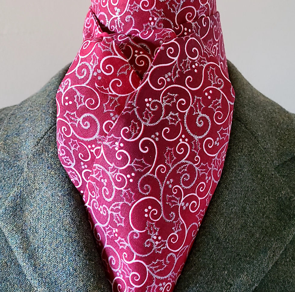 TRADITIONAL Shaped Stock Tie, Holiday Holly