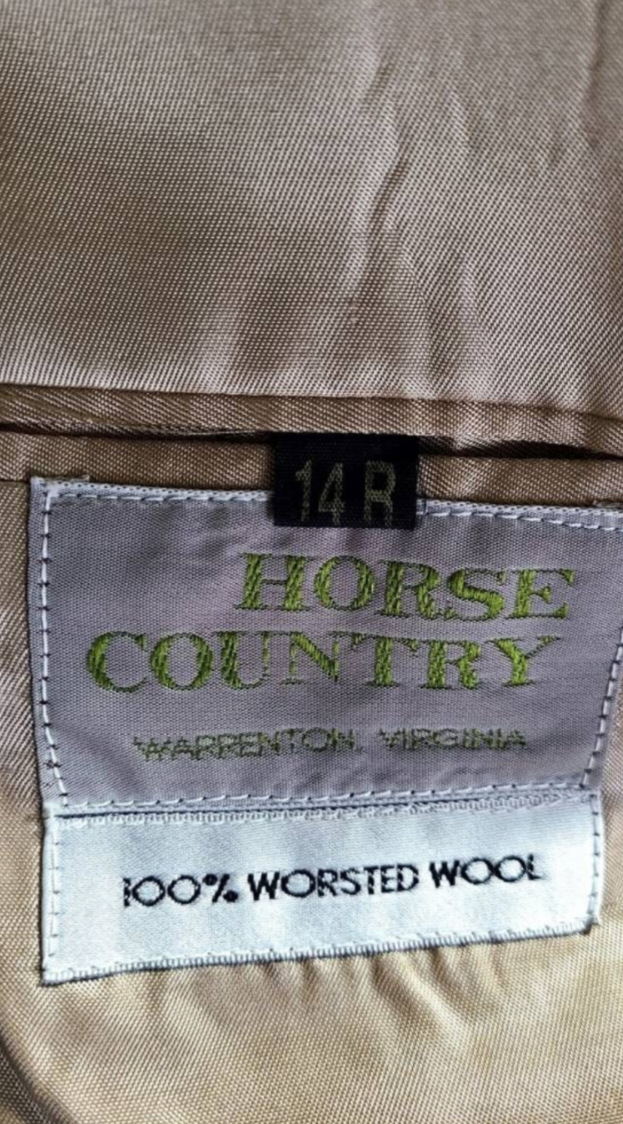 Thumbnail: HORSE COUNTRY Yellow Cream Windowpane Jacket, 100% Worsted Wool, Size 14R womans