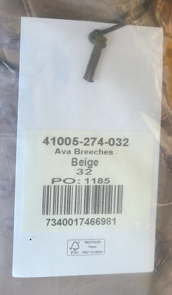 Thumbnail: PS of SWEDEN Ava Full Grip Beige Breeches, Ladies Size XS/Euro 32 (New!)