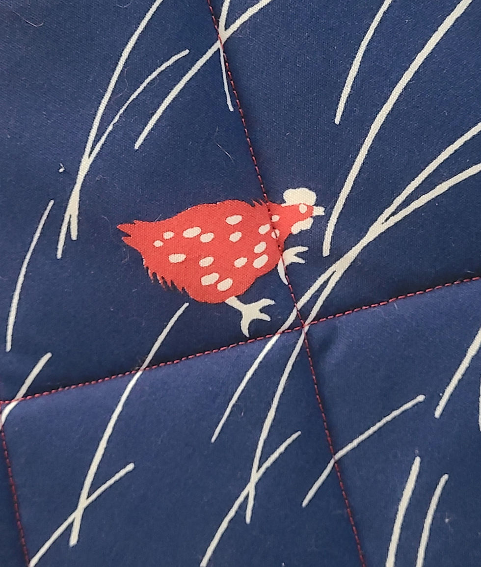 Thumbnail: HOT PADS/HOLDERS Scratching Hens Reversible, Pair