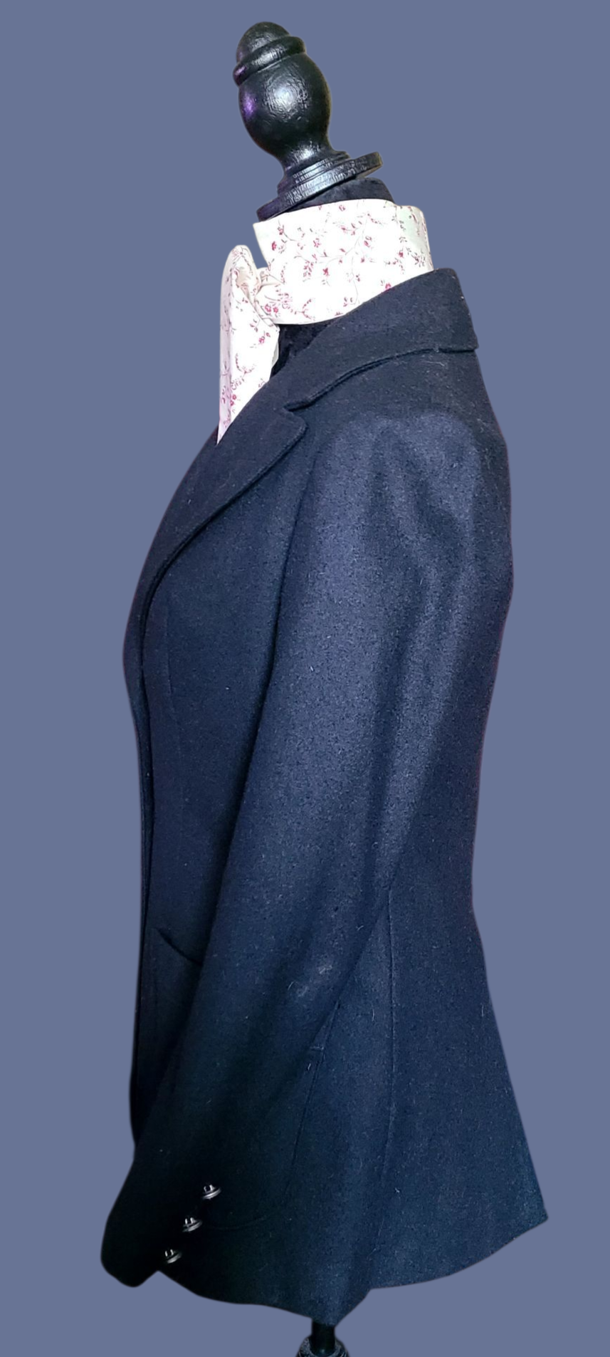 Thumbnail: CUSTOM MADE Black Wool Hunt Coat, UK size 12.