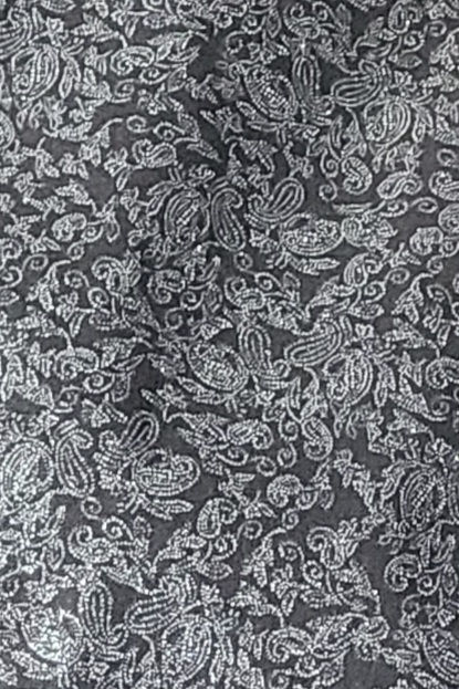Thumbnail: HUNT SEAT DICKIE (Bib) Silver & Black Paisley w/options for piping