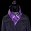 Thumbnail: FLEECE NECK COZY Cowl Scarf, Purple Plaid,  reversible to black