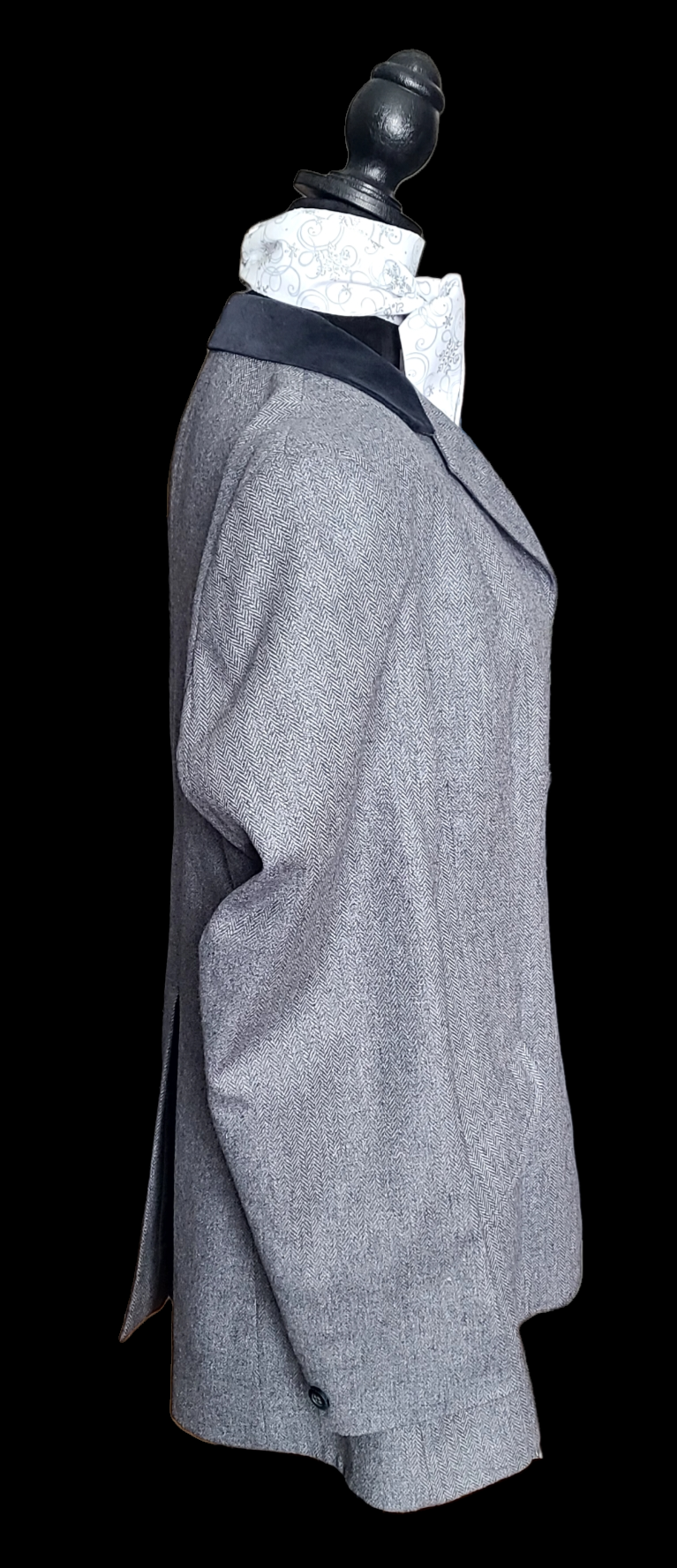 Thumbnail: ROSETTE Blue Tweed Hunt Coat, Euro 40, US approx. size 12-14 (Check Measurements