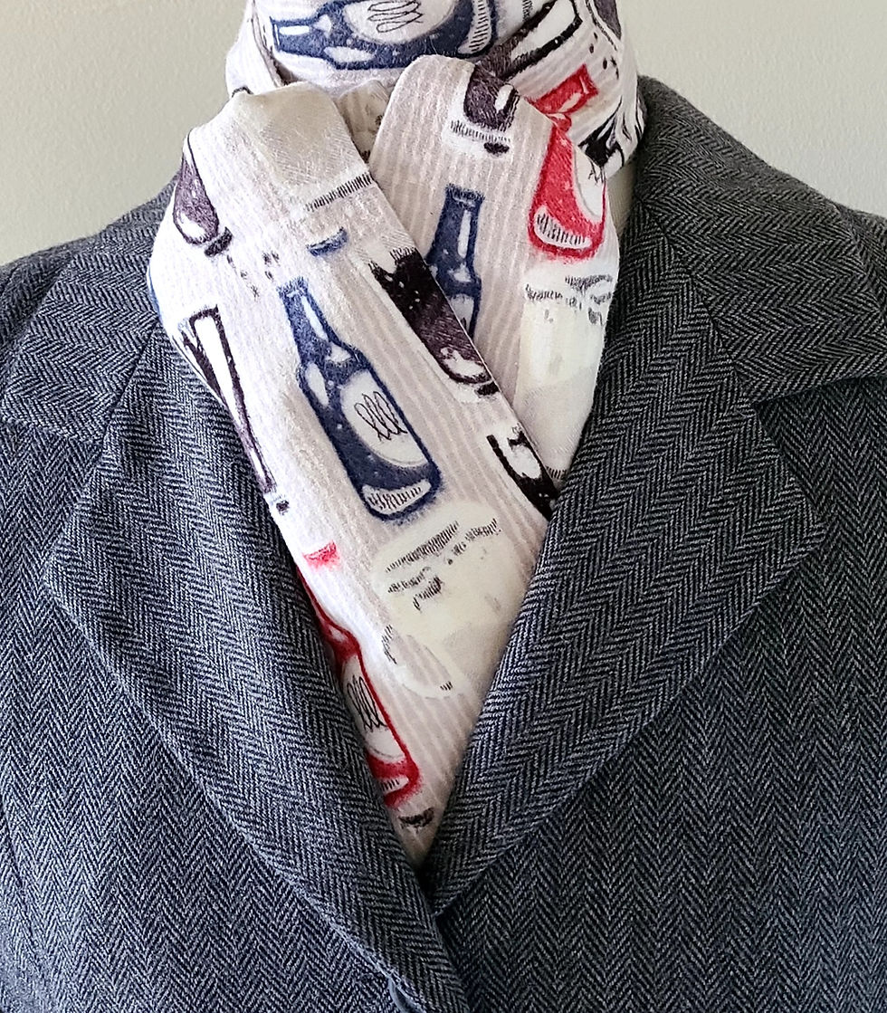 Thumbnail: TRADITIONAL Shaped Flannel Stock Tie, Drink Time!