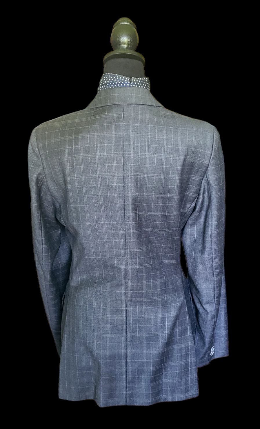 Thumbnail: ELITE CANADA Dark Gray Windowpane Hunt Coat, Size 12T womans