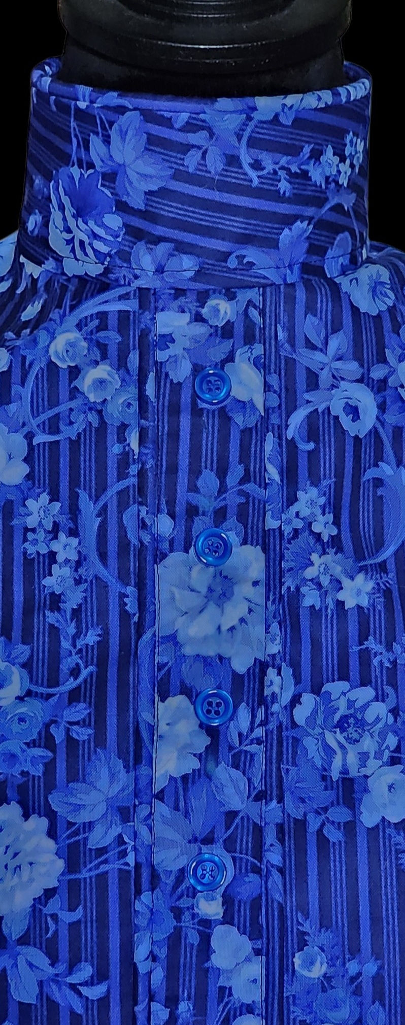 Thumbnail: HUNT SEAT DICKIE (Bib) Blue Porcelain Rose w/options for piping